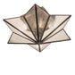 Meyda Lighting Star 16" 2-Light Hand Rubbed Iron Semi-flush Mount Light With Clear Seeded Wissmach Shade Glass