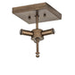Meyda Lighting Star 16" 2-Light Hand Rubbed Iron Semi-flush Mount Light With Clear Seeded Wissmach Shade Glass