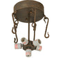 Meyda Lighting Star 36" 6-Light Gilded Tobacco Semi-flush Mount Ceiling Light With Amber Mica Shade Glass