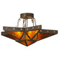 Meyda Lighting Star 36" 6-Light Gilded Tobacco Semi-flush Mount Ceiling Light With Amber Mica Shade Glass