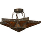 Meyda Lighting Star 36" 6-Light Gilded Tobacco Semi-flush Mount Ceiling Light With Amber Mica Shade Glass