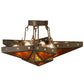 Meyda Lighting Star 36" 6-Light Gilded Tobacco Semi-flush Mount Ceiling Light With Amber Mica Shade Glass
