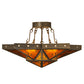 Meyda Lighting Star 36" 6-Light Gilded Tobacco Semi-flush Mount Ceiling Light With Amber Mica Shade Glass