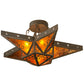 Meyda Lighting Star 36" 6-Light Gilded Tobacco Semi-flush Mount Ceiling Light With Amber Mica Shade Glass