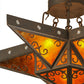 Meyda Lighting Star 36" 6-Light Gilded Tobacco Semi-flush Mount Ceiling Light With Amber Mica Shade Glass