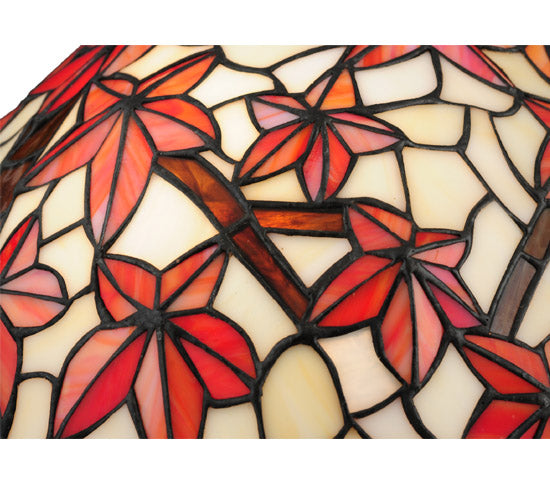Meyda Lighting Starfish 22" 2-Light Mahogany Bronze Table Lamp With Multi-Colored Shade Glass