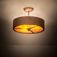 Meyda Lighting Starry 15" 3-Light Hand Painted Rust Semi-flush Mount Light With Amber Mica Shade Glass