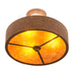 Meyda Lighting Starry 15" 3-Light Hand Painted Rust Semi-flush Mount Light With Amber Mica Shade Glass