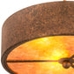 Meyda Lighting Starry 15" 3-Light Hand Painted Rust Semi-flush Mount Light With Amber Mica Shade Glass