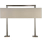 Meyda Lighting State College 39" 4-Light Brushed Nickel Rectangle Table Lamp With Beige Laura Cream Shade Glass