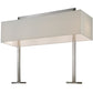 Meyda Lighting State College 39" 4-Light Brushed Nickel Rectangle Table Lamp With Beige Laura Cream Shade Glass
