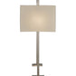 Meyda Lighting State College 39" 4-Light Brushed Nickel Rectangle Table Lamp With Beige Laura Cream Shade Glass