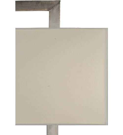 Meyda Lighting State College 39" 4-Light Brushed Nickel Rectangle Table Lamp With Beige Laura Cream Shade Glass