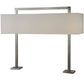 Meyda Lighting State College 39" 4-Light Brushed Nickel Rectangle Table Lamp With Beige Laura Cream Shade Glass
