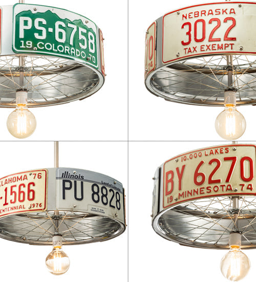 Meyda Lighting StatePlate 22" Raw Steel Pendant Light