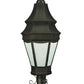 Meyda Lighting Statesboro 14" 2-Light Craftsman Brown Street Post Light With Clear Ripple Shade Glass
