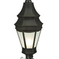 Meyda Lighting Statesboro 14" 2-Light Craftsman Brown Street Post Light With Clear Ripple Shade Glass