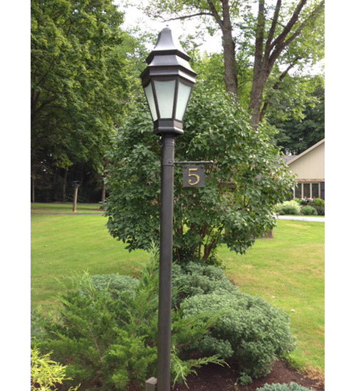Meyda Lighting Statesboro 14" 2-Light Craftsman Brown Street Post Light With Clear Ripple Shade Glass