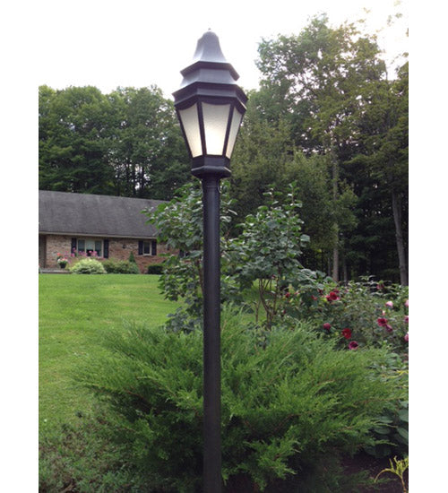 Meyda Lighting Statesboro 14" 2-Light Craftsman Brown Street Post Light With Clear Ripple Shade Glass