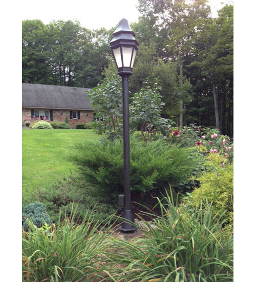 Meyda Lighting Statesboro 14" 2-Light Craftsman Brown Street Post Light With Clear Ripple Shade Glass