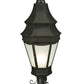 Meyda Lighting Statesboro 14" 2-Light Craftsman Brown Street Post Light With Clear Ripple Shade Glass