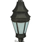 Meyda Lighting Statesboro 14" 2-Light Craftsman Brown Street Post Light With Clear Ripple Shade Glass