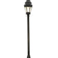 Meyda Lighting Statesboro 14" 2-Light Craftsman Brown Street Post Light With Clear Ripple Shade Glass