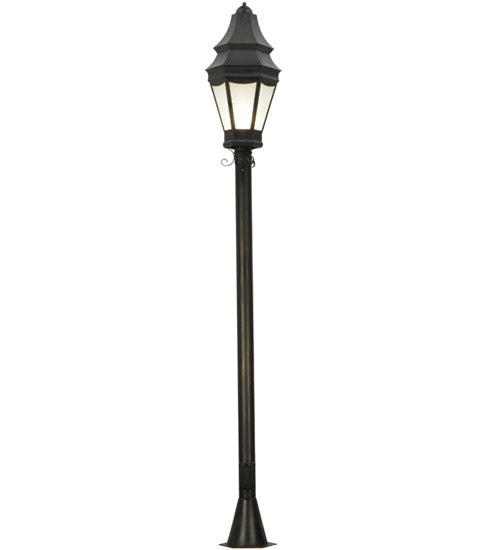 Meyda Lighting Statesboro 14" 2-Light Craftsman Brown Street Post Light With Clear Ripple Shade Glass