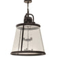 Meyda Lighting Steadman 26" 6-Light Coffee Bean Lantern Pendant Light With Clear Seeded Shade Glass