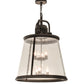 Meyda Lighting Steadman 26" 6-Light Coffee Bean Lantern Pendant Light With Clear Seeded Shade Glass