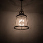Meyda Lighting Steadman 26" 6-Light Old Wrought Iron Lantern Pendant Light With Clear Seeded Shade Glass