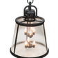 Meyda Lighting Steadman 26" 6-Light Old Wrought Iron Lantern Pendant Light With Clear Seeded Shade Glass