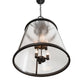 Meyda Lighting Steadman 26" 6-Light Old Wrought Iron Lantern Pendant Light With Clear Seeded Shade Glass