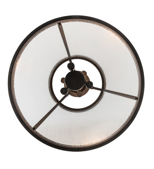 Meyda Lighting Steadman 26" 6-Light Old Wrought Iron Lantern Pendant Light With Clear Seeded Shade Glass