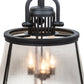 Meyda Lighting Steadman 26" 6-Light Old Wrought Iron Lantern Pendant Light With Clear Seeded Shade Glass