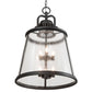 Meyda Lighting Steadman 26" 6-Light Old Wrought Iron Lantern Pendant Light With Clear Seeded Shade Glass