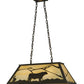 Meyda Lighting Steer 33" 6-Light Timeless Bronze Island Pendant Light With Beige Art Shade Glass