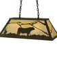 Meyda Lighting Steer 33" 6-Light Timeless Bronze Island Pendant Light With Beige Art Shade Glass