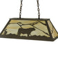 Meyda Lighting Steer 33" 6-Light Timeless Bronze Island Pendant Light With Beige Art Shade Glass