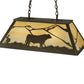 Meyda Lighting Steer 33" 6-Light Timeless Bronze Island Pendant Light With Beige Art Shade Glass