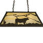 Meyda Lighting Steer 33" 6-Light Timeless Bronze Island Pendant Light With Beige Art Shade Glass