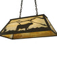 Meyda Lighting Steer 33" 6-Light Timeless Bronze Island Pendant Light With Beige Art Shade Glass