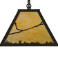 Meyda Lighting Steer 33" 6-Light Timeless Bronze Island Pendant Light With Beige Art Shade Glass