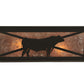 Meyda Lighting Steer 36" 6-Light Timeless Bronze Vanity Light With Silver Mica Shade Glass