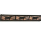 Meyda Lighting Steer 36" 6-Light Timeless Bronze Vanity Light With Silver Mica Shade Glass