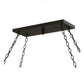 Meyda Lighting Steer 50" 9-Light Wrought Iron Victorian Island Pendant Light With Silver Mica Shade Glass