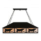 Meyda Lighting Steer 50" 9-Light Wrought Iron Victorian Island Pendant Light With Silver Mica Shade Glass