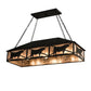 Meyda Lighting Steer 50" 9-Light Wrought Iron Victorian Island Pendant Light With Silver Mica Shade Glass