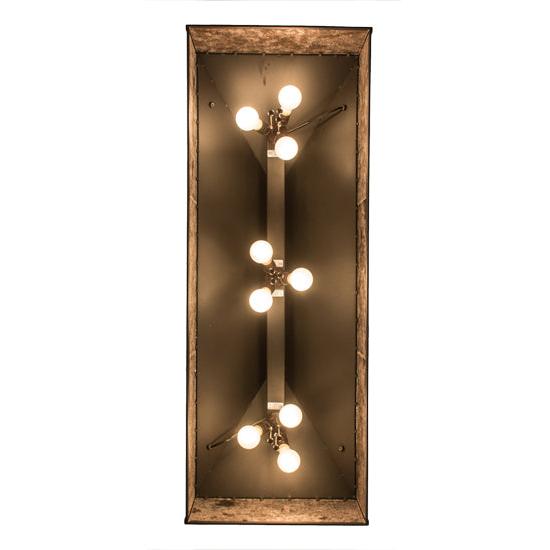 Meyda Lighting Steer 50" 9-Light Wrought Iron Victorian Island Pendant Light With Silver Mica Shade Glass