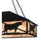 Meyda Lighting Steer 50" 9-Light Wrought Iron Victorian Island Pendant Light With Silver Mica Shade Glass